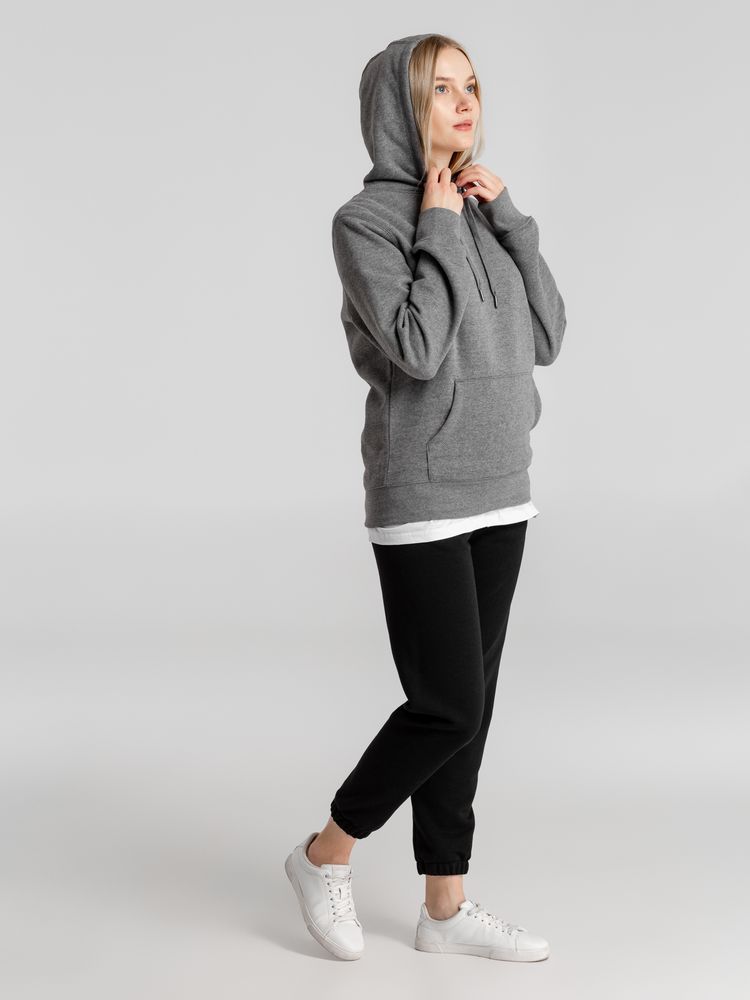 Толстовка с капюшоном унисекс King, темно-серый меланж-3