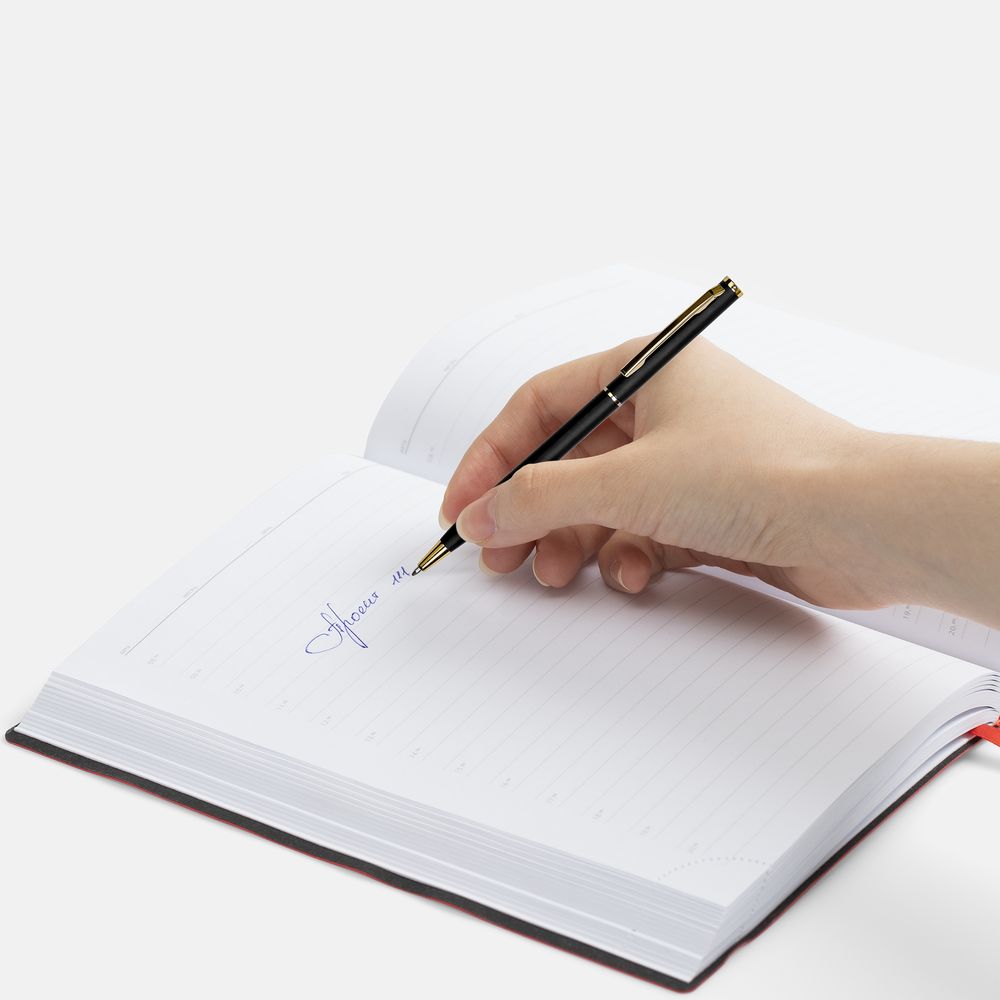 Ручка шариковая Hotel Gold, ver.2, матовая черная-4