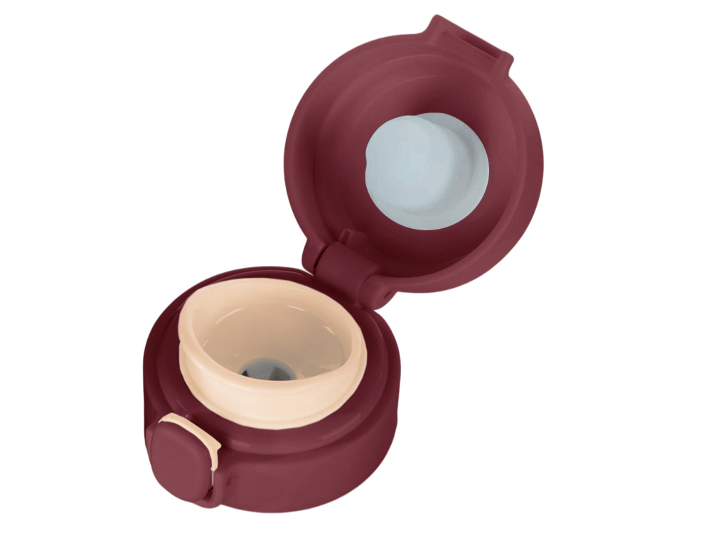 Вакуумная термокружка Waterline c кнопкой Guard, 400 мл, тубус, бургунди-4