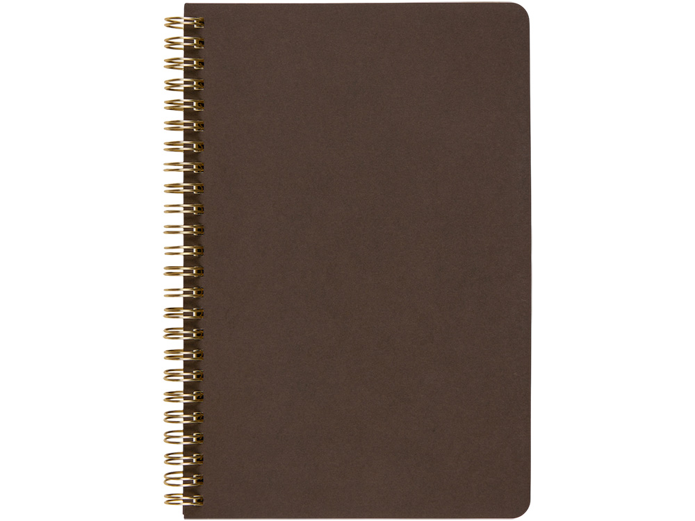 Бизнес тетрадь на гребне А5 Pragmatic, 60 листов в клетку, темно-коричневый-1