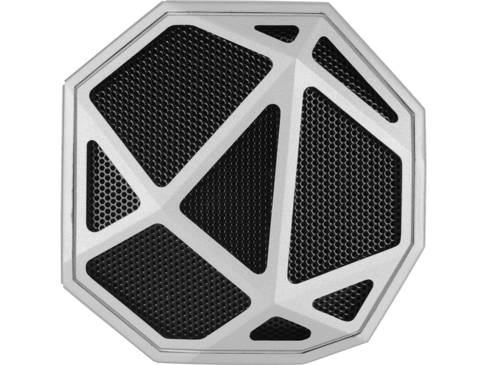 Портативная колонка Geo, серебристый + синяя подсветка-5