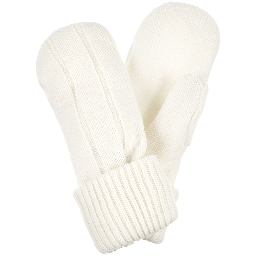 Варежки Knit Beat, белые (молочные)-1
