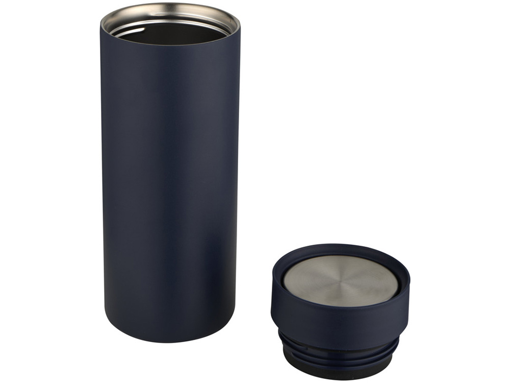 Illuminate бутылка для воды объемом 650 мл из переработанной нержавеющей стали RCS с двойными стенками и набором из 3 крышек - Синий Navy-3