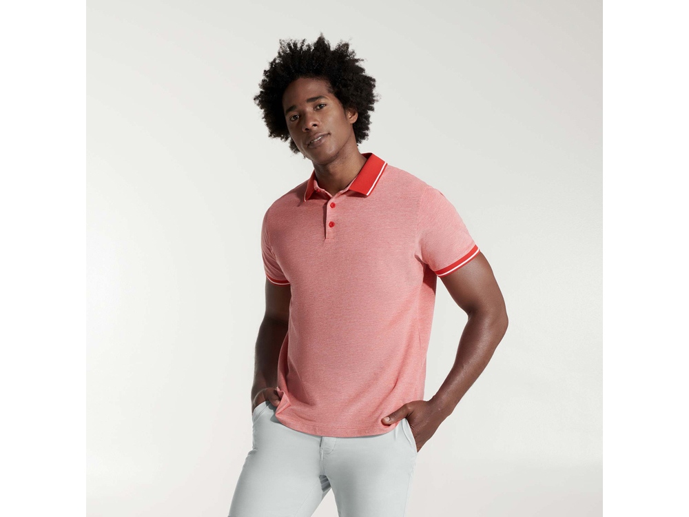 Рубашка поло Bowie мужская, меланжевый красный-4