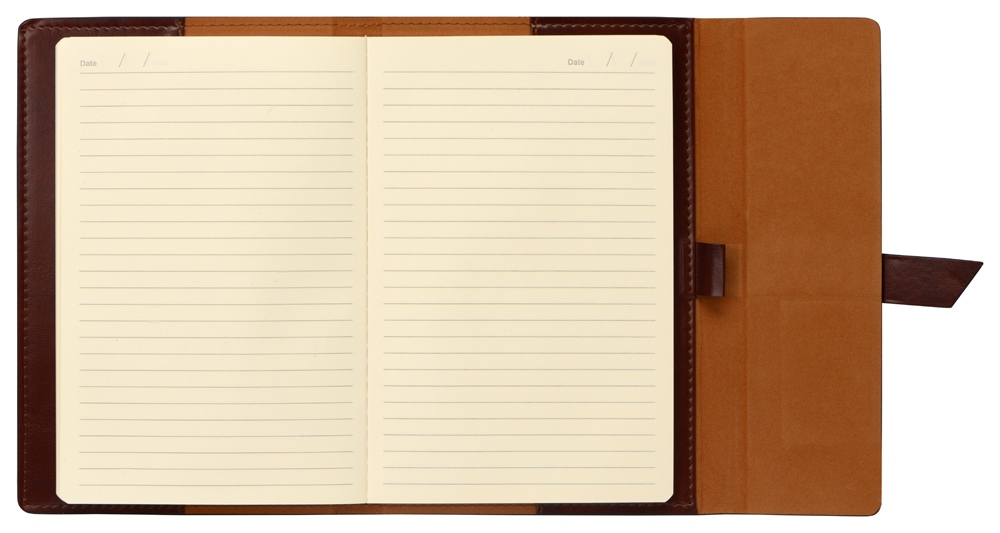 Бизнес-блокнот А5 с клапаном Fabrizio, 80 листов, коричневый-4