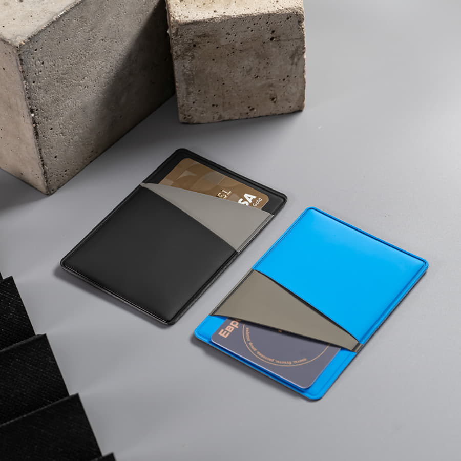 Чехол для карт Simply с тремя косыми карманами, черный/серый, PU, черный, серый-3