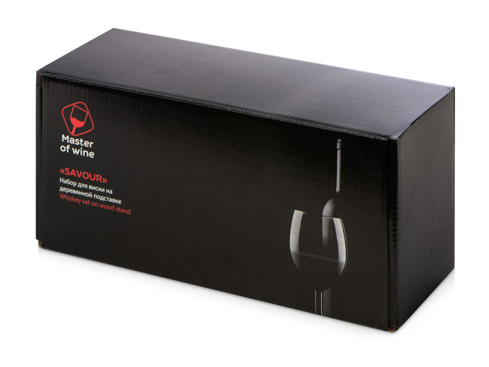 Набор для виски и коктейлей на подставке из дуба Savour-9