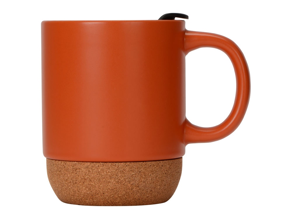 Кружка Denpasar с пробковым дном и крышкой, цветная с двух сторон, оранжевый-4
