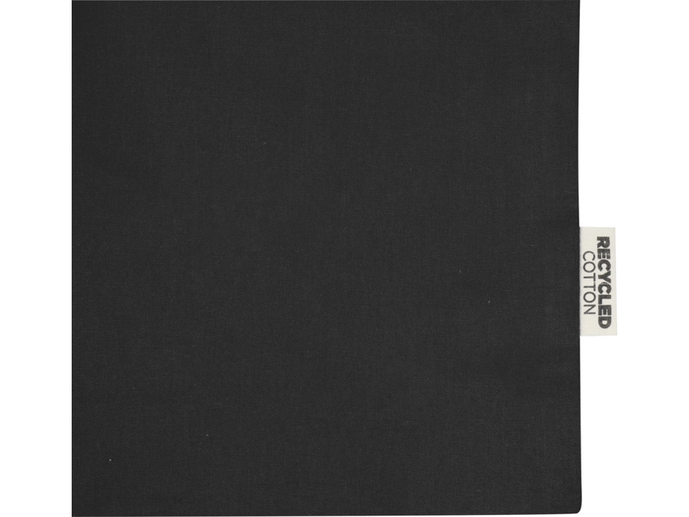 Odessa большая эко-сумка из переработанного хлопка, сертифицированного согласно GRS, плотностью 220 г/м² - сплошной черный-4