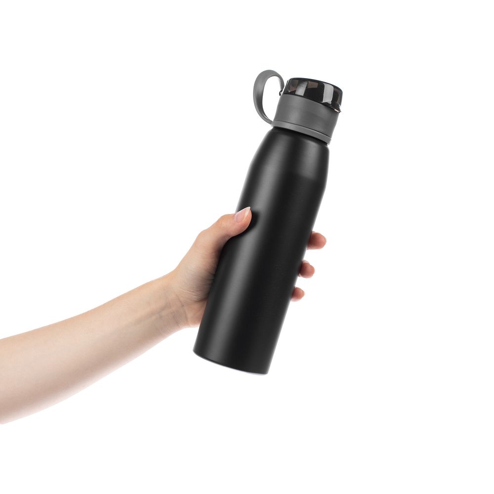 Бутылка для воды Billy Gym, матовая черная-4