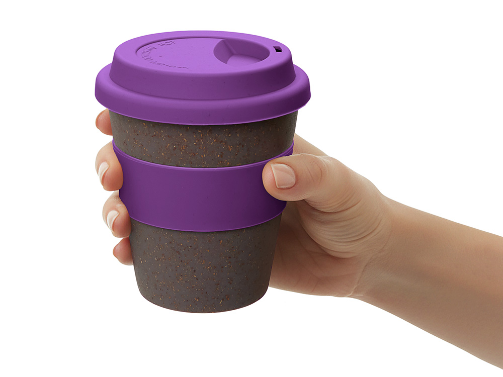 Стакан с силиконовой крышкой Cafe, фиолетовый-5