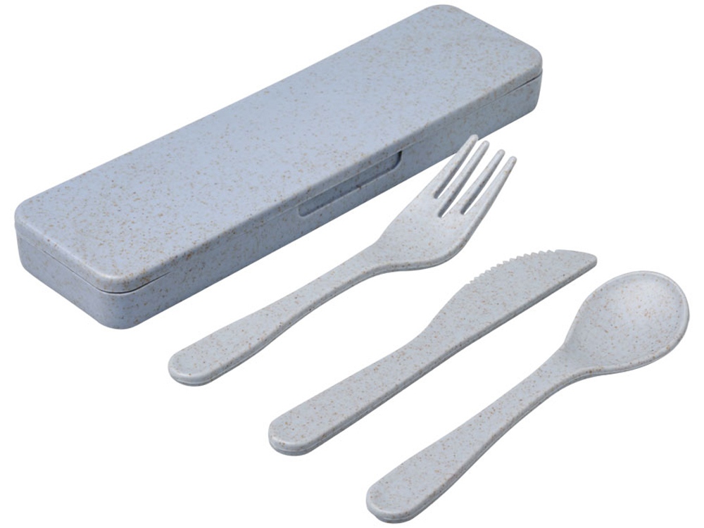 Набор столовых приборов Bamberg из бамбукового волокна, серый-0