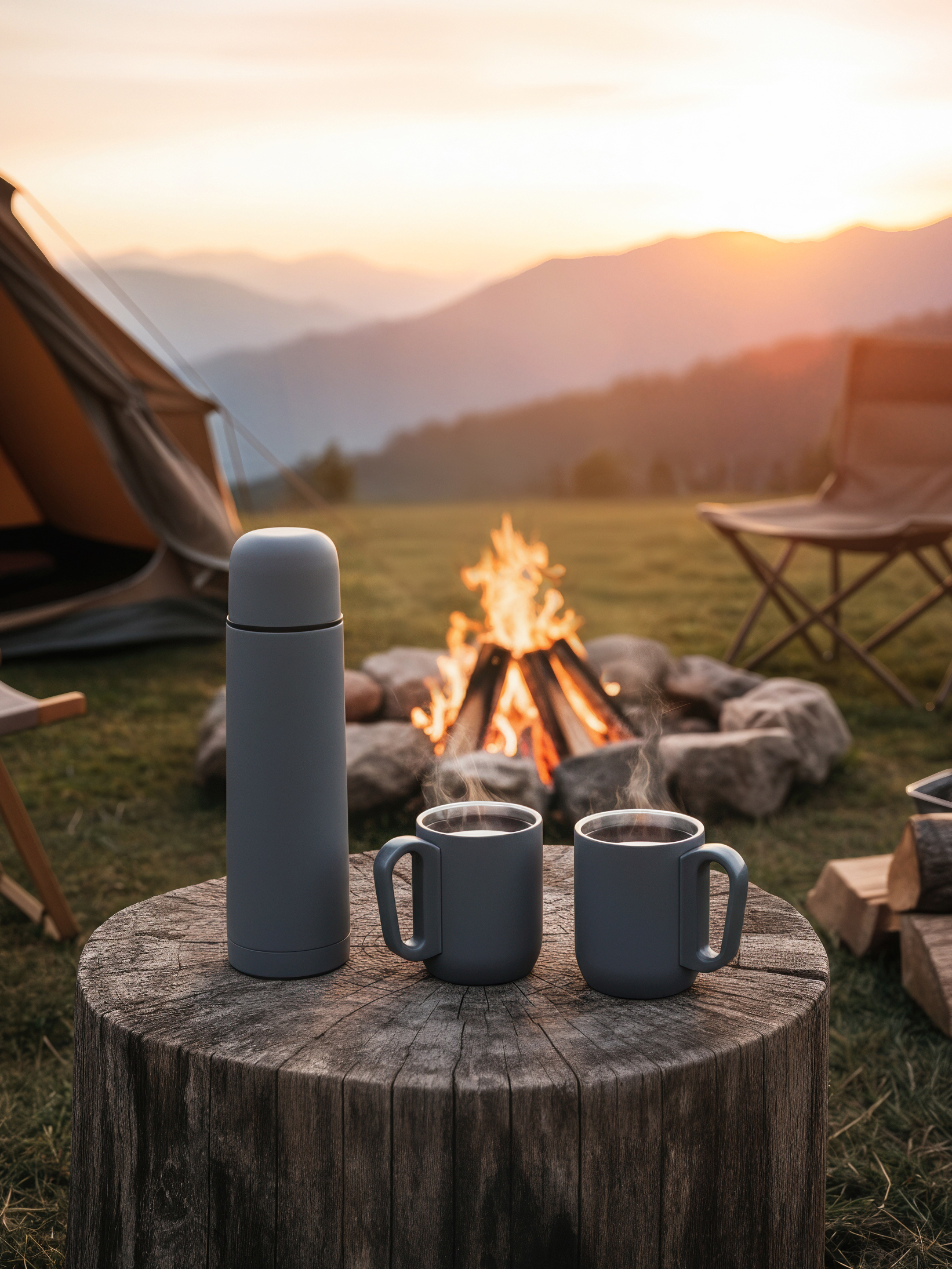 Набор "Гейзер" (термос, 2 кружки), покрытие soft touch-1