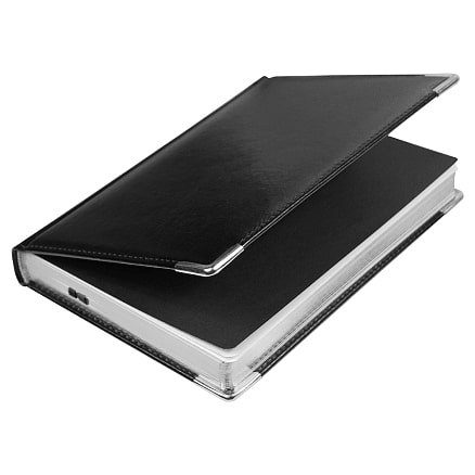 Ежедневник полудатированный Classic Pristine Silver А5, Чёрный/Серебряный-3