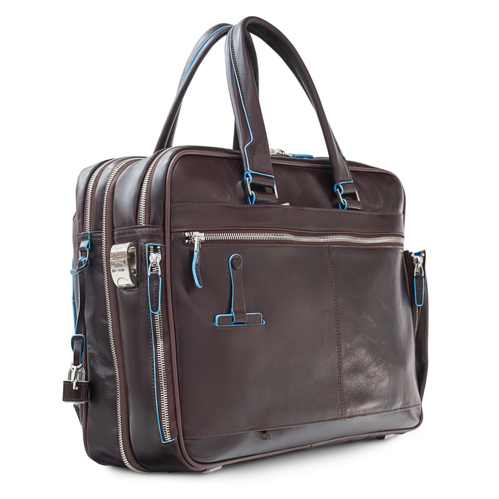 Сумка мужская для ноутбука Piquadro Blue Square, коричневая-3
