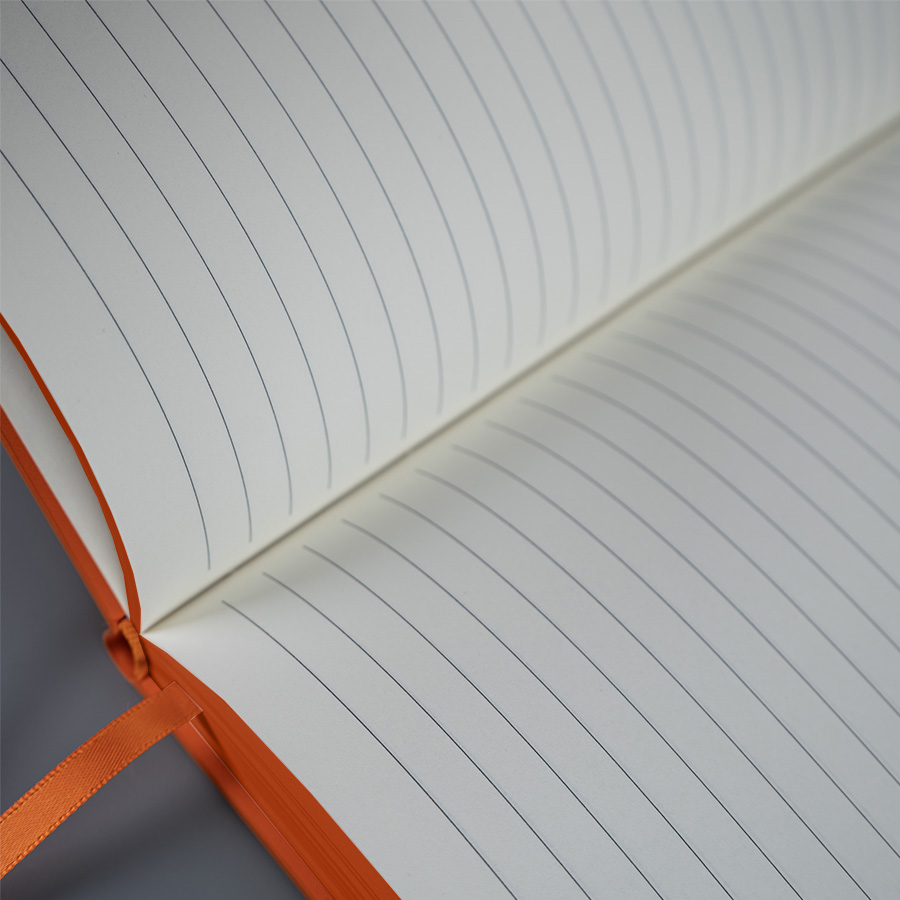 Ежедневник недатированный Solas, формат А5, с магнитом, оранжевый, кремовый блок в линейку, оранжевый-4