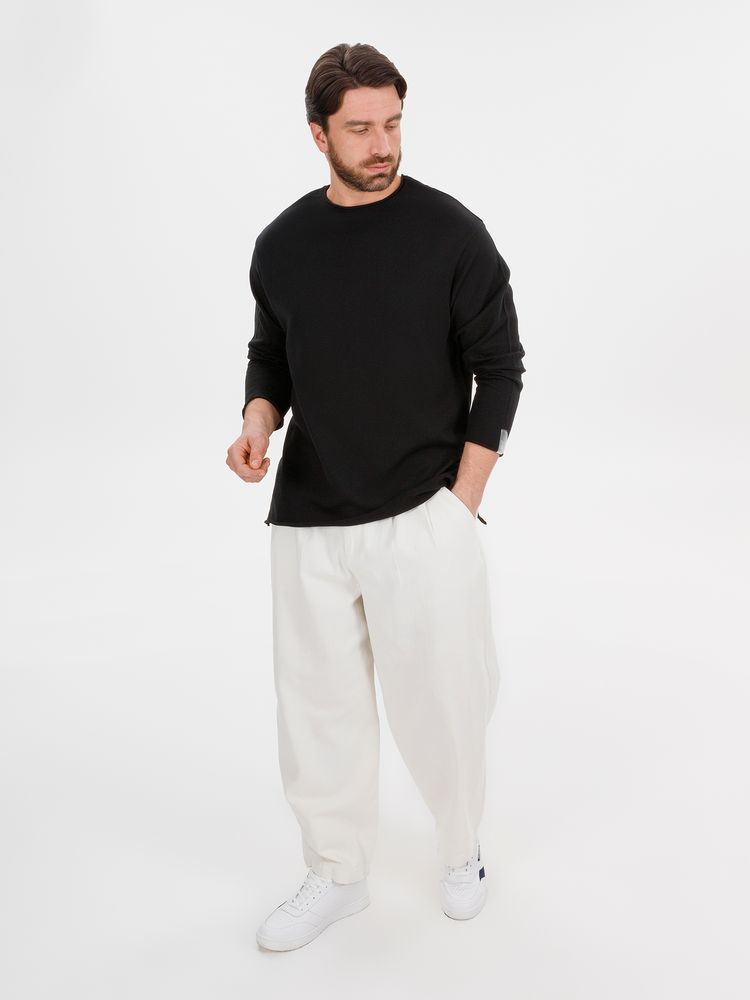 Лонгслив унисекс Siluetti Fuori, черный-5