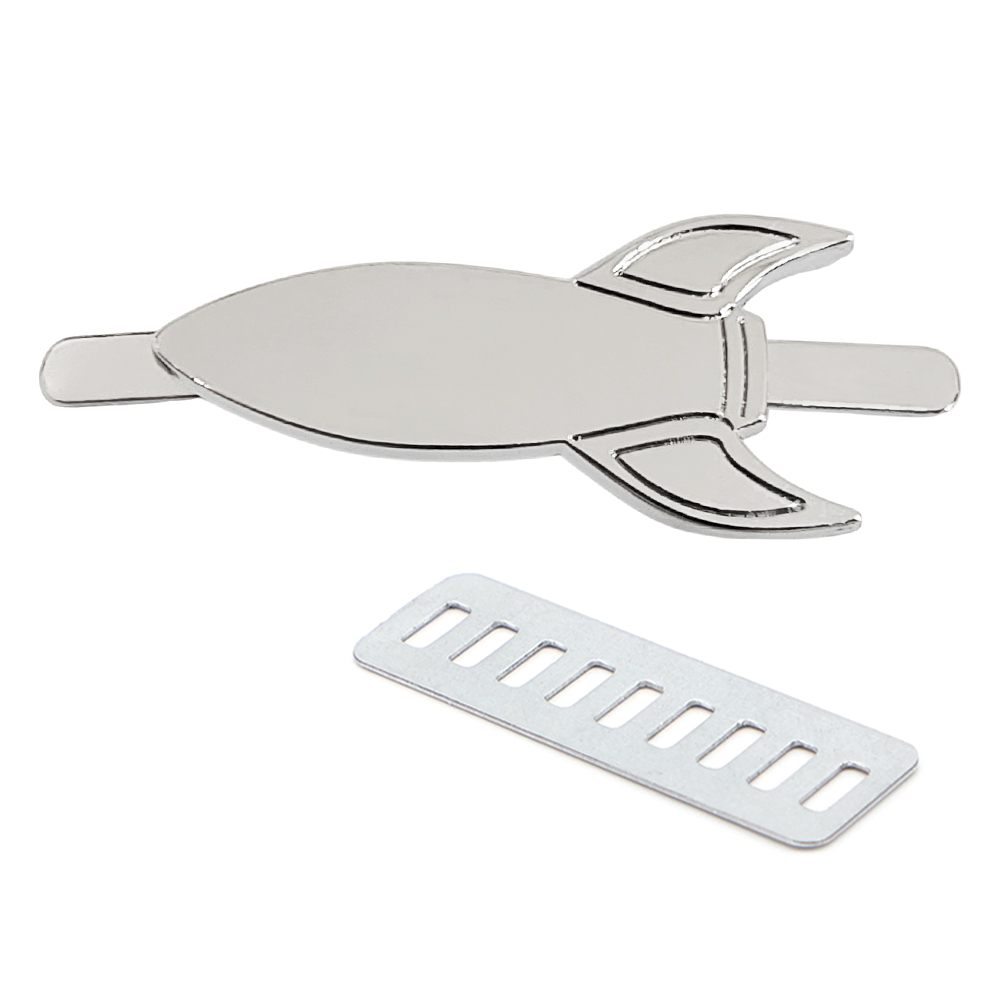 Шильд металлический - ракета, Серебристый-0