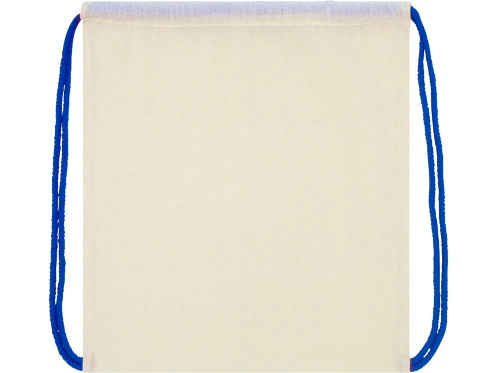 Рюкзак со шнурком Oregon, имеет цветные веревки, изготовлен из хлопка 100 г/м2, бежевый/синий-1