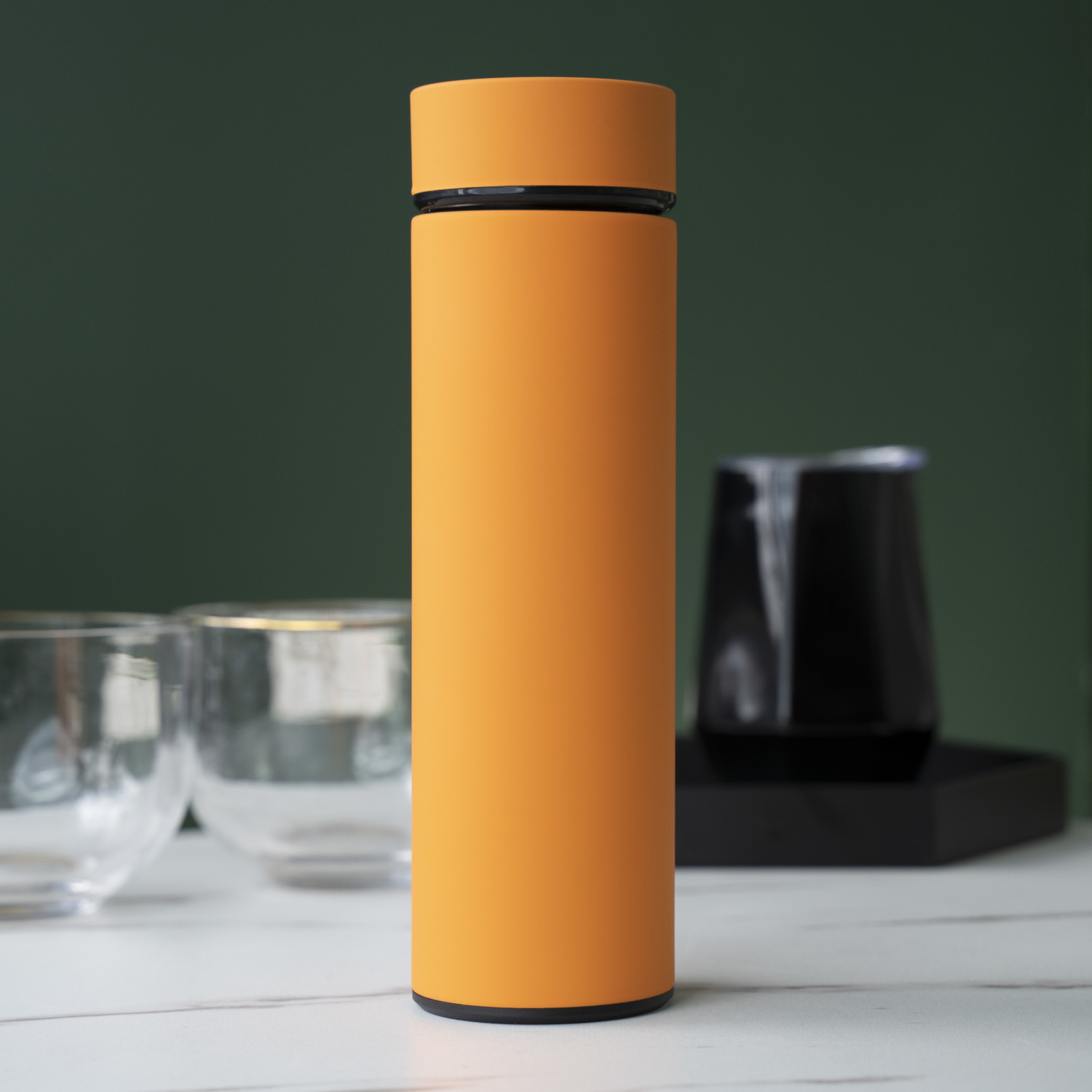 Термос Reactor софт-тач с датчиком температуры (оранжевый)-4