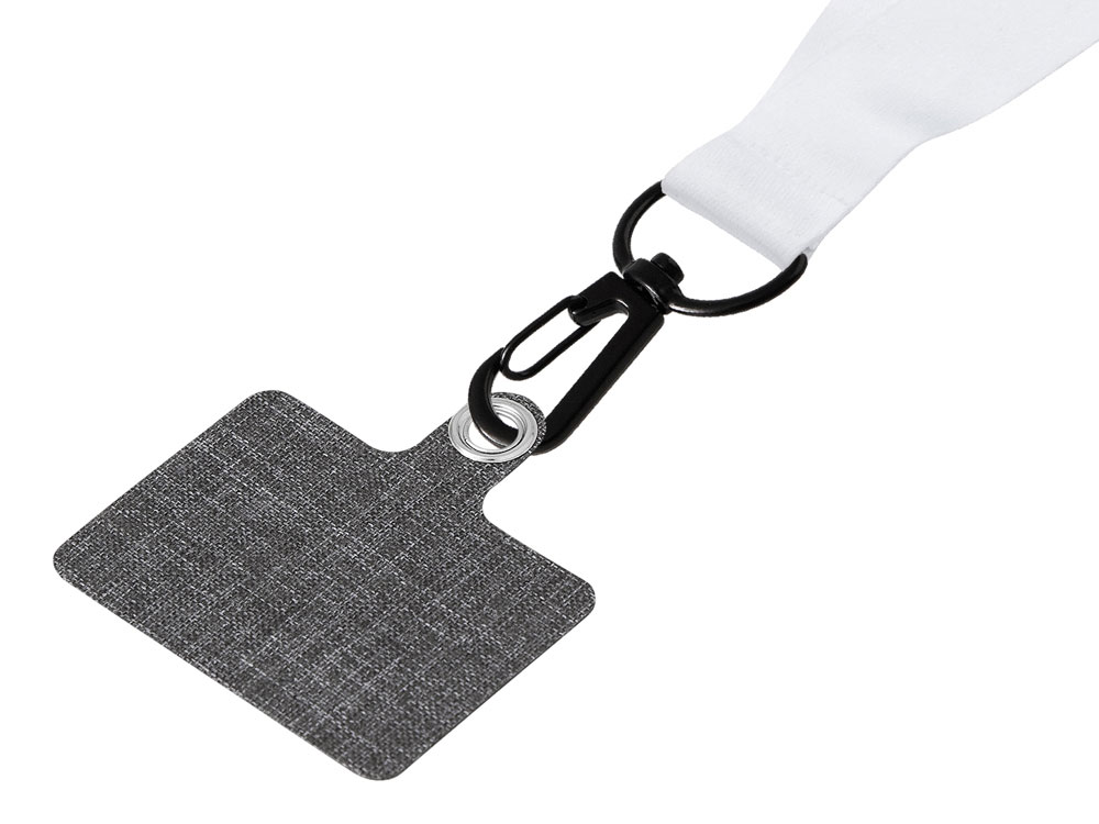 Ланъярд 2 см под сублимацию с трендовым карабином и большим держателем для телефона из ПЭ, черный-3