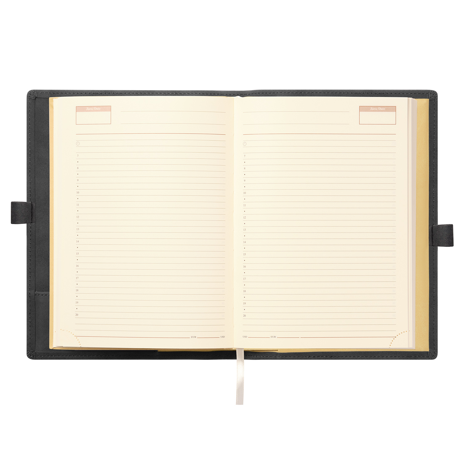 Ежедневник-портфолио Clip NEO недатированный в подарочной коробке, черный (в комплекте ручка Tesoro серебро)-7