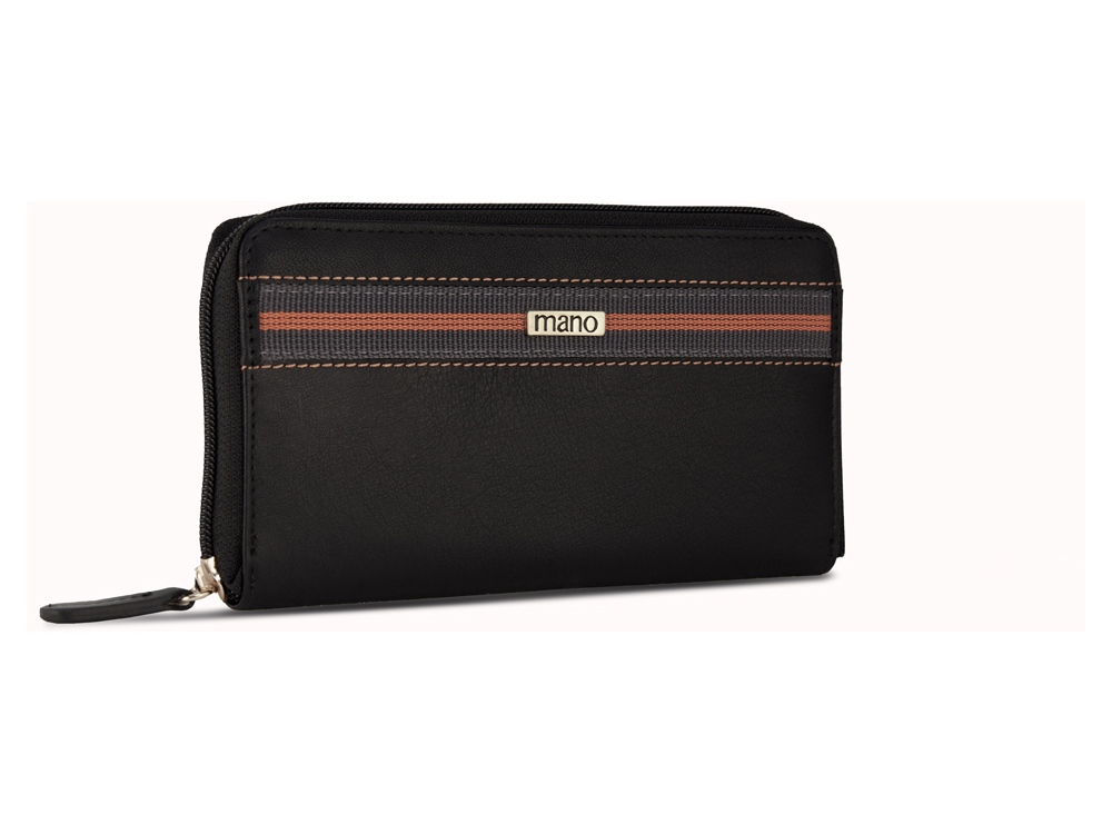 Кошелек Mano Don Leonardo, с RFID защитой, натуральная кожа в черном цвете, 19 х 2 х 10,5 см-1