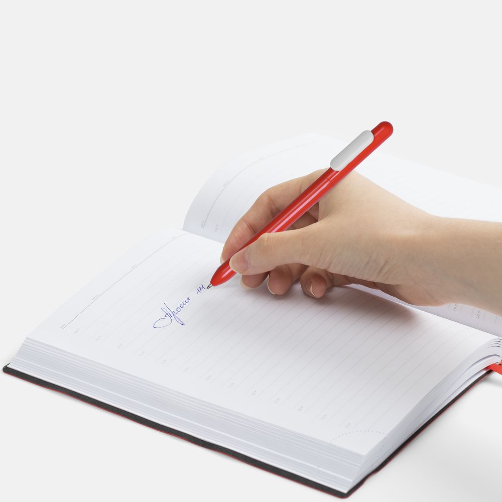 Ручка шариковая Swiper, красная с белым-2