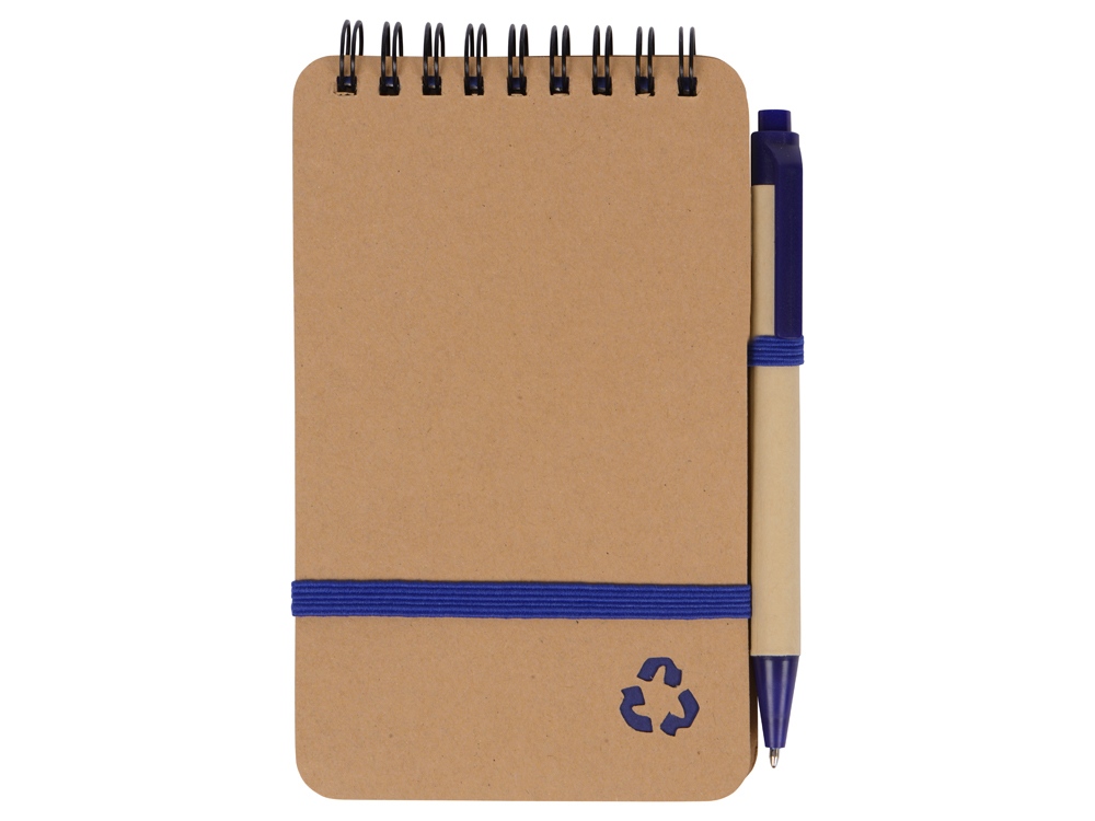 Набор канцелярский с блокнотом и ручкой Masai, 70 л. нелинованных, синий-4