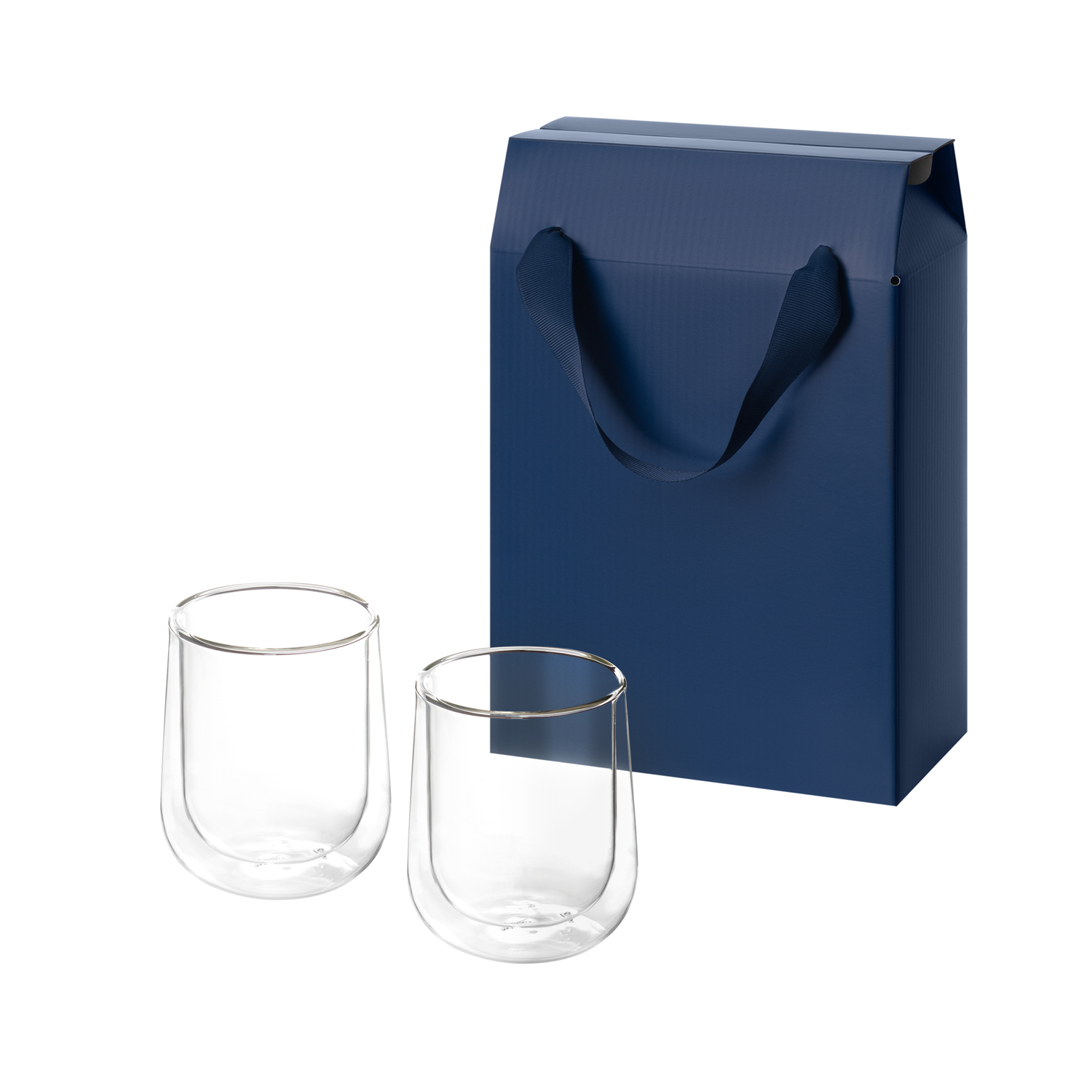 Подарочный набор 2 стеклянных стакана Лунго (Lungo) в коробке-пакете-0