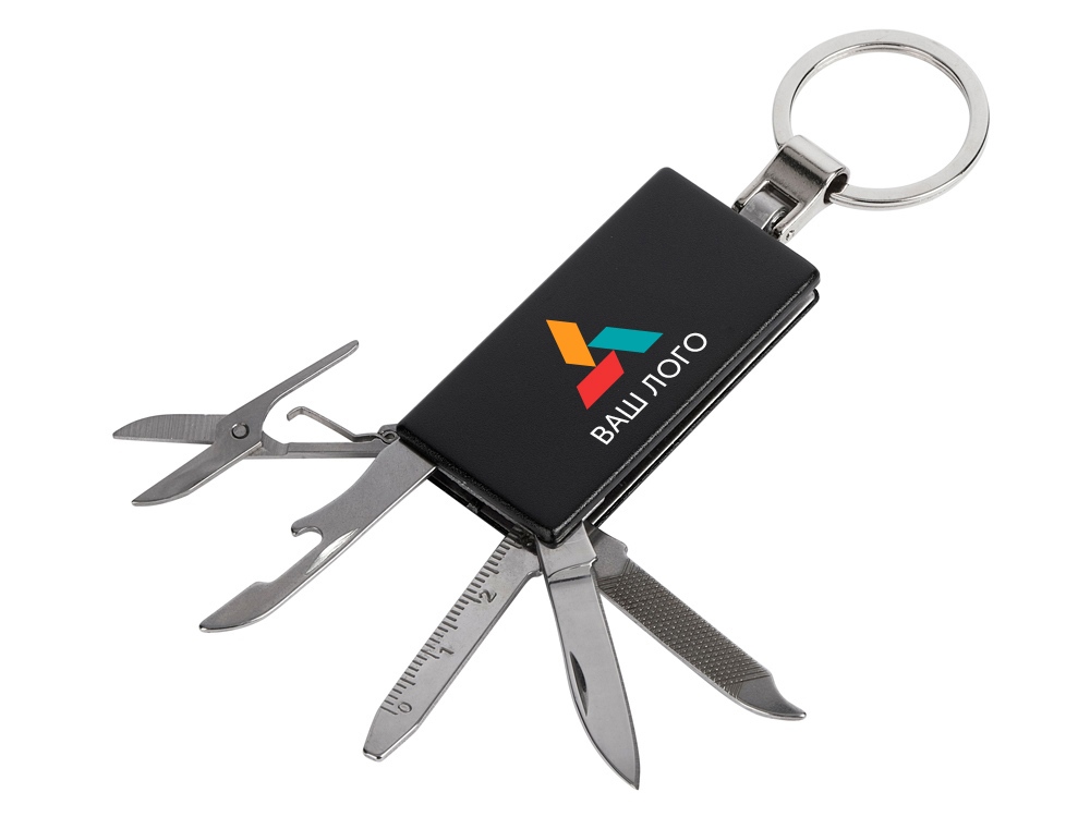 Мультитул-брелок 5-в-1 Badge, черный-2