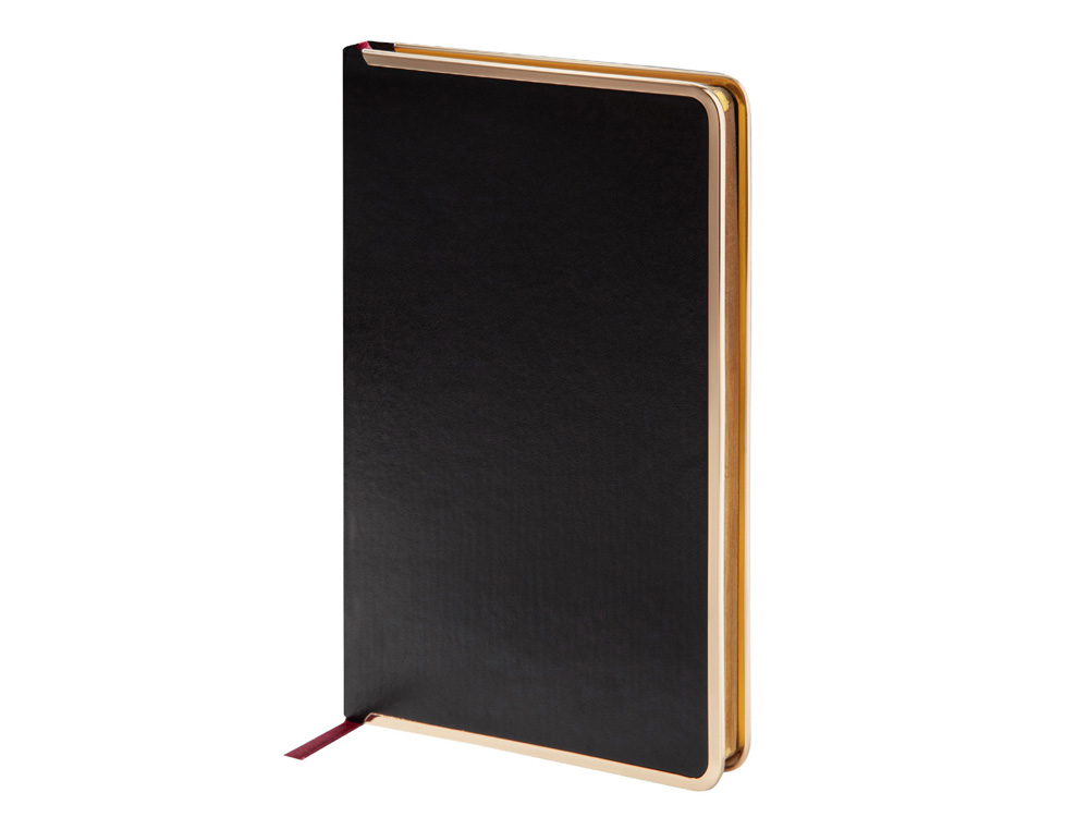 Ежедневник недатированный A5 Chelsea, черный (золотистый кант и срез)-0