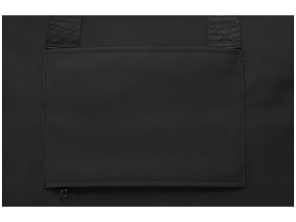 Спортивная сумка для ноутбука с диагональю экрана 15,6 дюйма Turner, изготовленная из переработанных материалов согласно стандарту GRS - сплошной черный-5