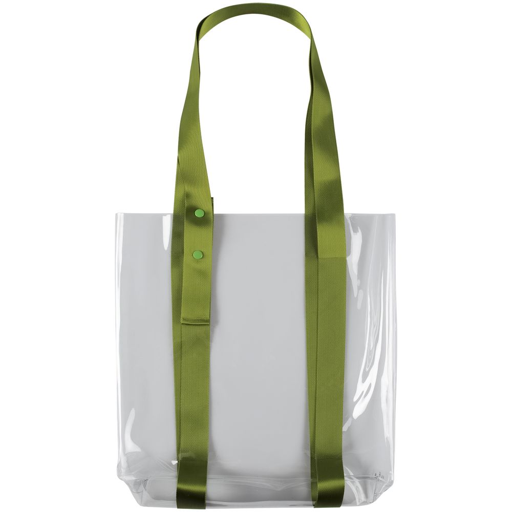Шопер Clear Fest, прозрачный с зелеными ручками-0