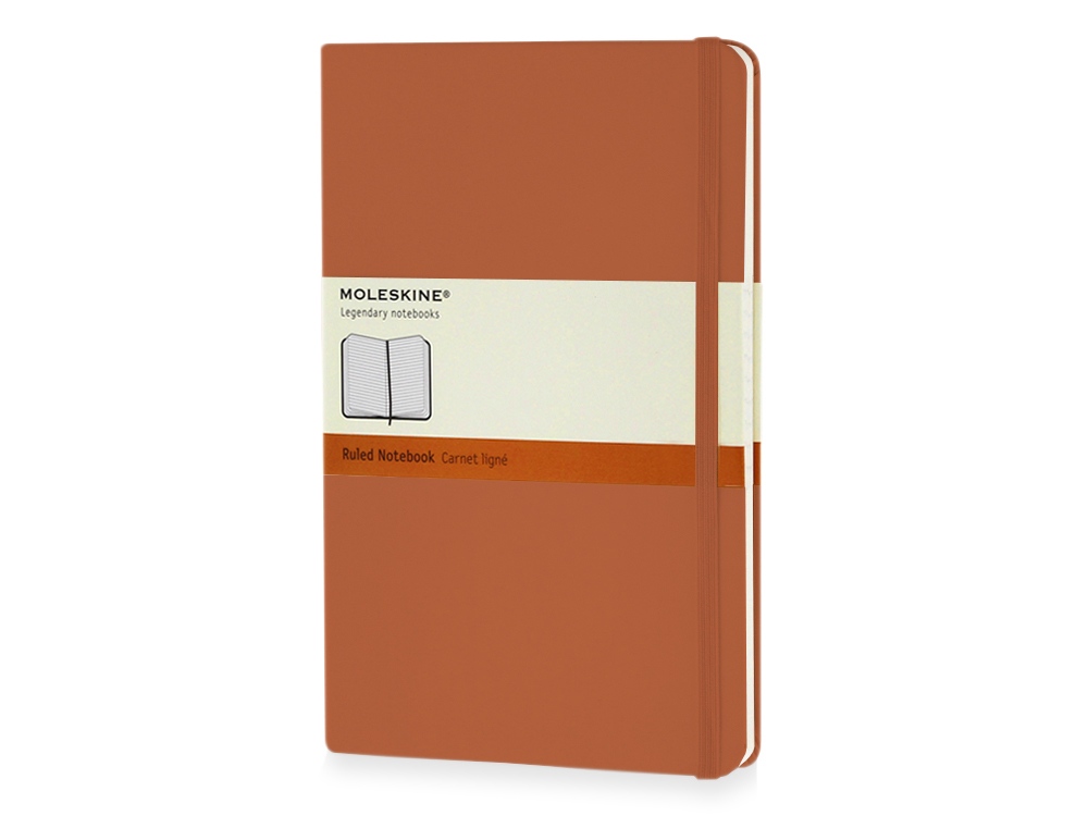 Записная книжка Moleskine Classic (в линейку) в твердой обложке, Large (13х21см), оранжевый коралл-0