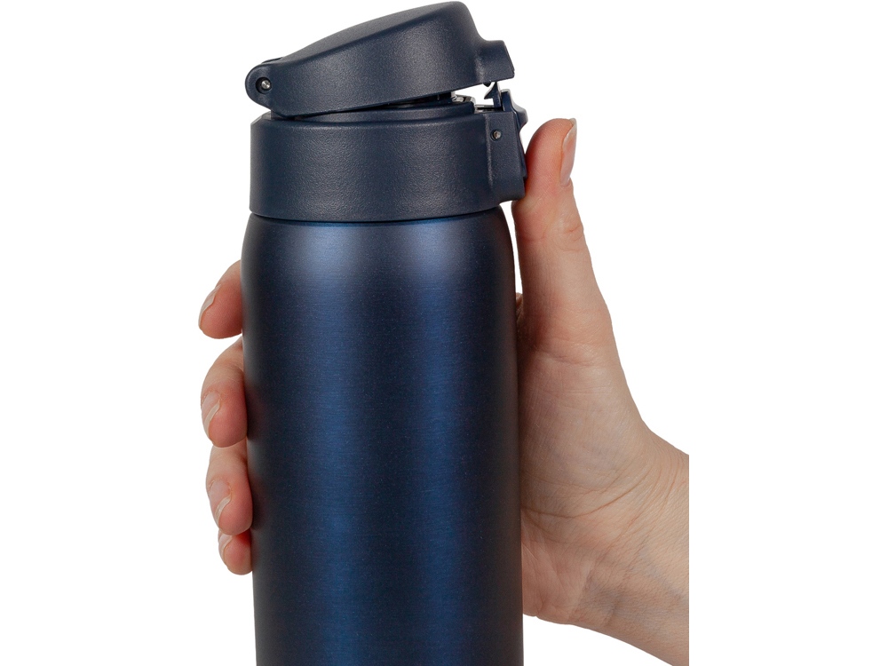 Термокружка Relaxika 701 (0,48 литра), синяя (без лого)-11