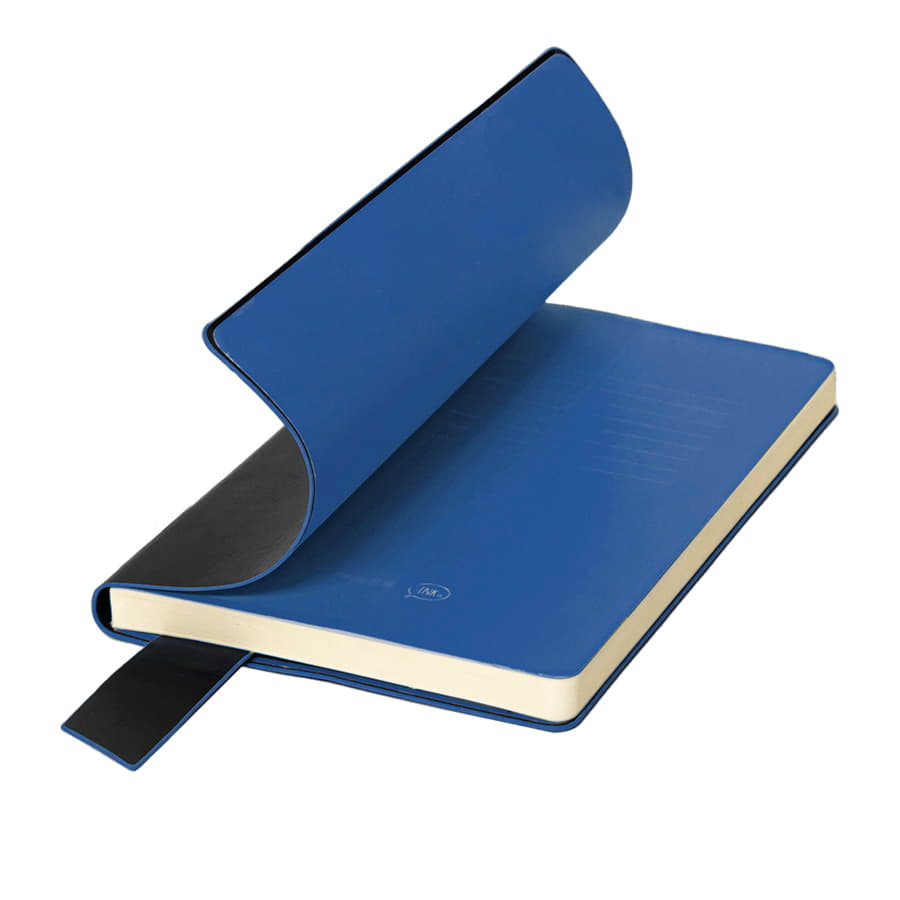 Бизнес-блокнот "Trendi", 130*210 мм, черно-синий, мягкая обложка, в линейку, черный, синий-4