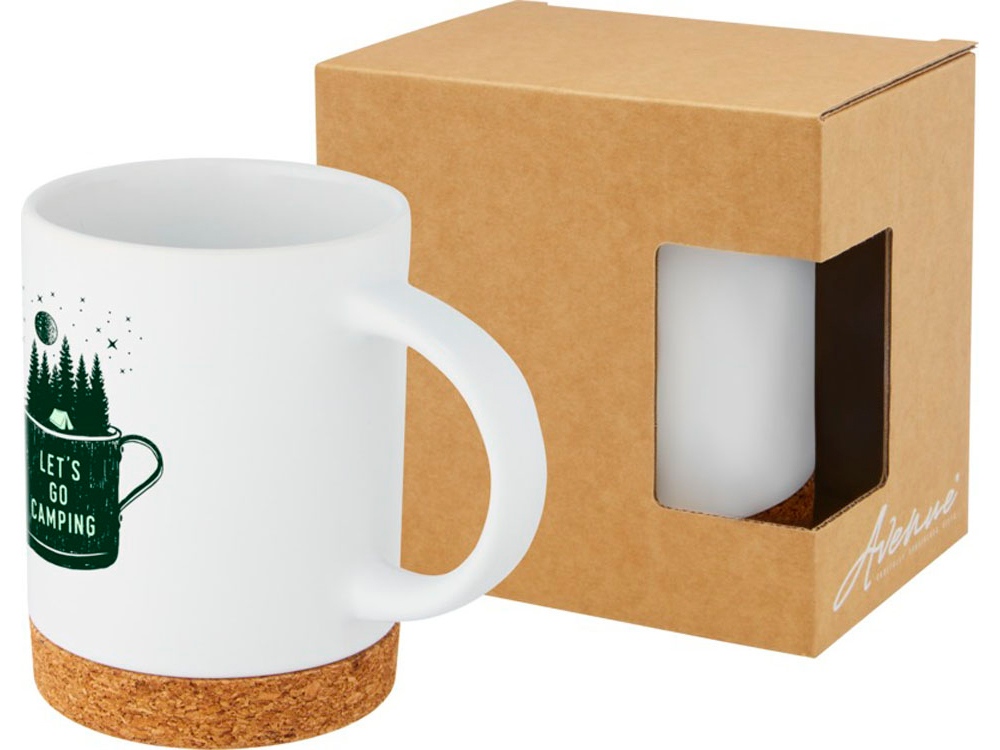 Neiva Керамическая кружка объемом 425 мл с пробковым основанием, белый-6