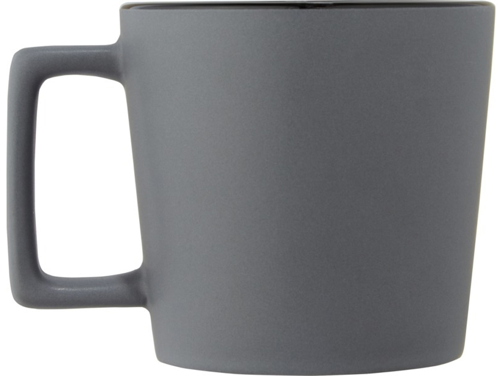 Cali Керамическая кружка объемом 370 мл с матовой отделкой - сплошной черный / Matted Grey-3
