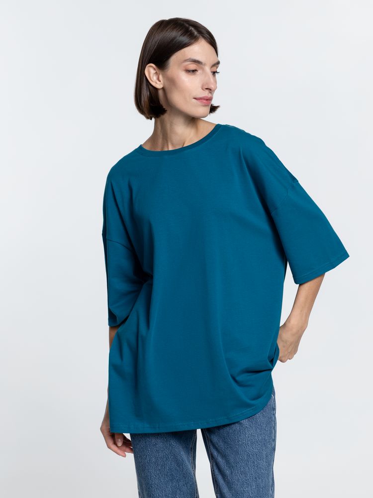 Футболка унисекс оверсайз Crosstown, бирюзовая (морская волна)-1