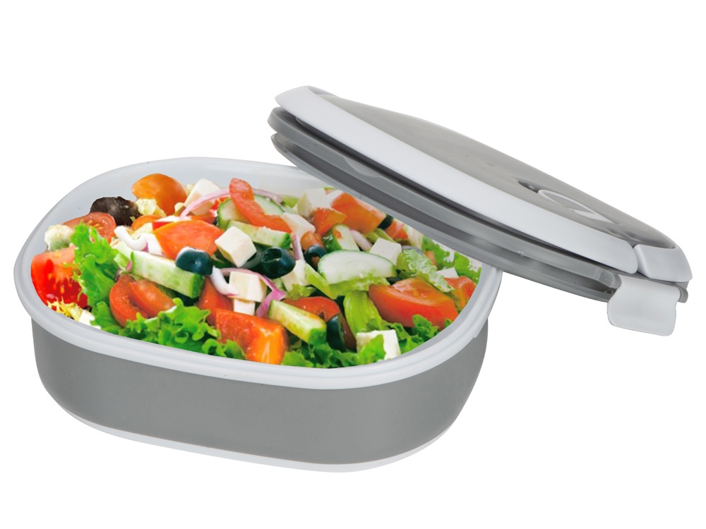 Ланч-бокс Hotty 750 мл для микроволновой печи, серый/белый-1