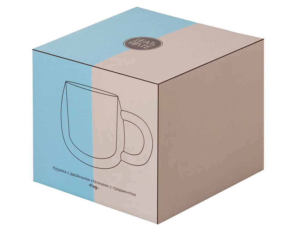 Кружка с двойными стенками с широкой ручкой и градиентным покрытием Fog, красный-4