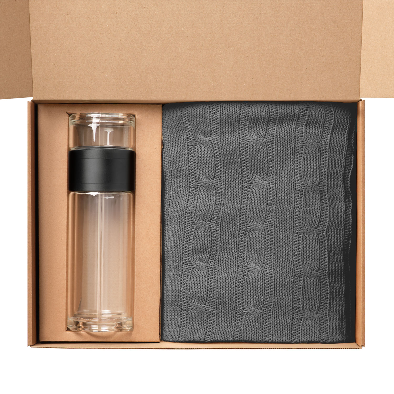 Подарочный набор Terso, Fado, серый (плед, термобутылка)-1