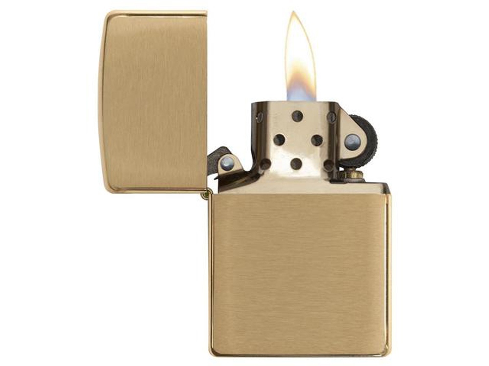 Зажигалка ZIPPO с покрытием Brushed Brass, латунь/сталь, золотистая, матовая, 38x13x57 мм-1