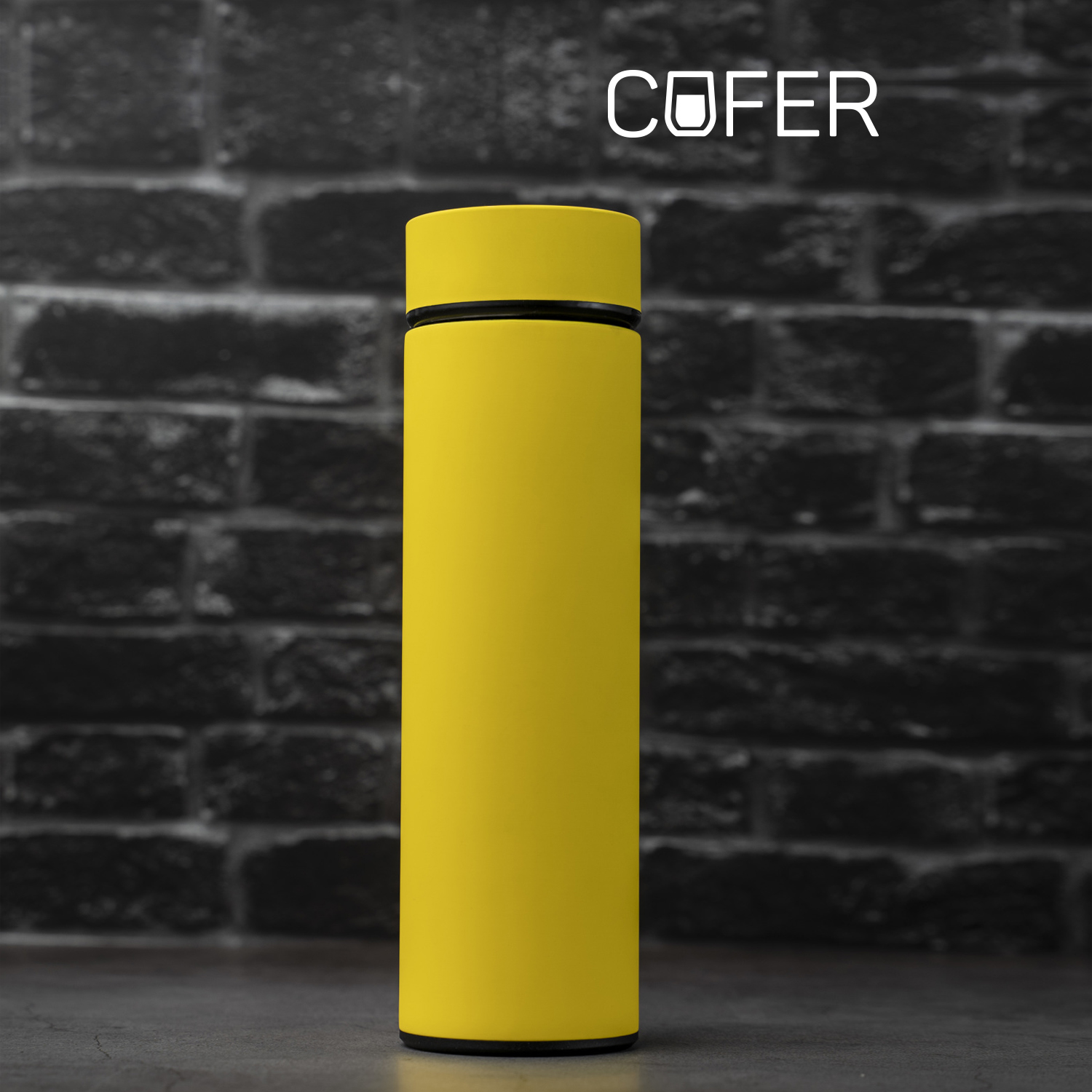 Термос Reactor софт-тач с датчиком температуры (желтый)-0