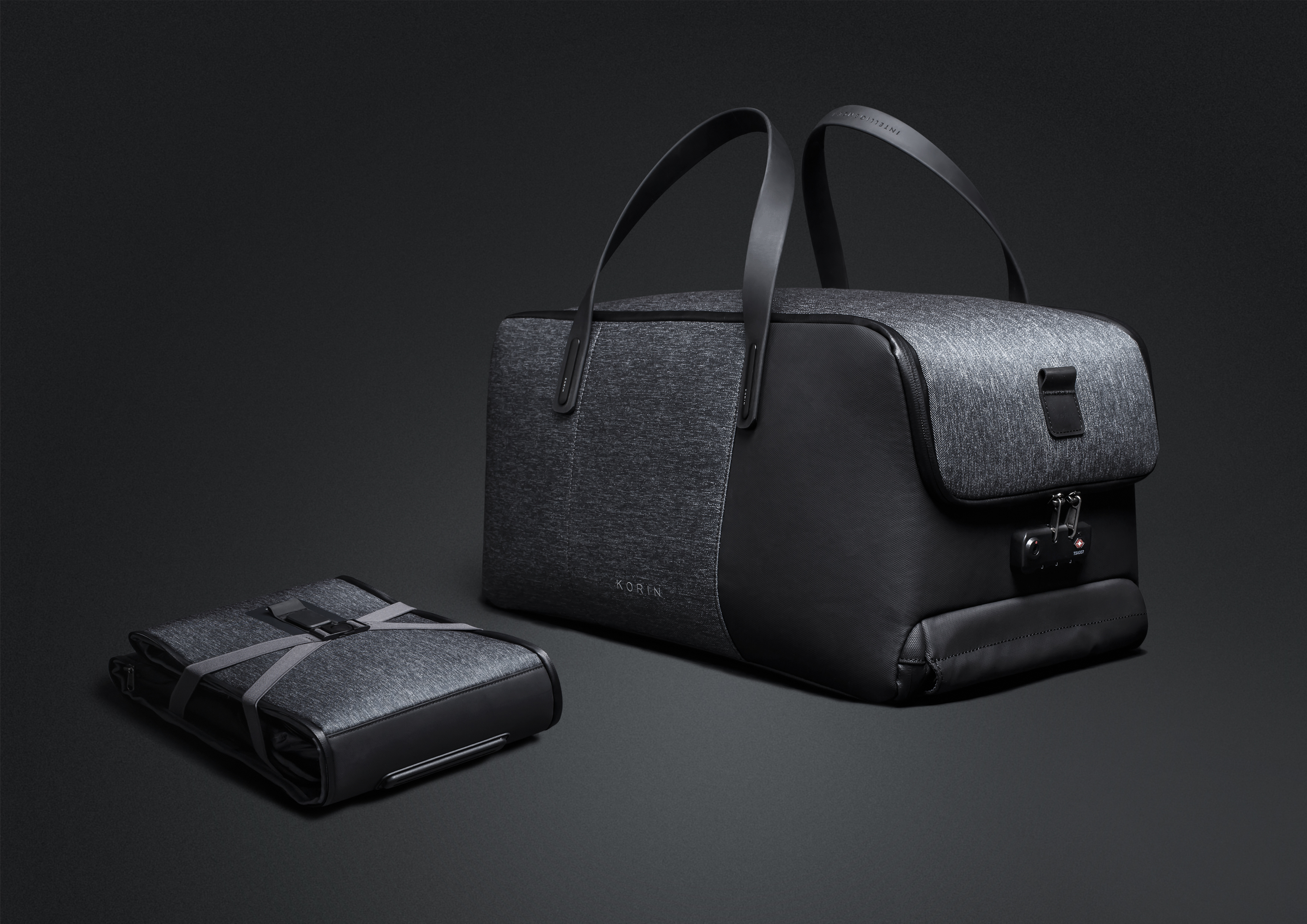 Дорожная сумка FlexPack Go 53х23х26 см, темно-серая-13