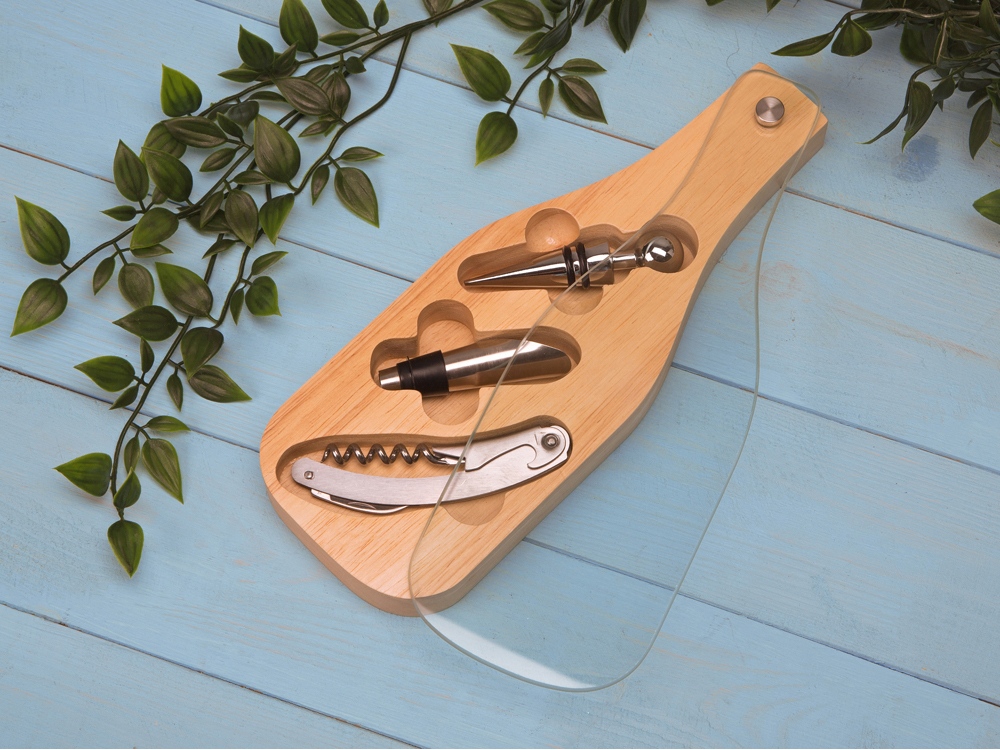 Набор аксессуаров для вина Pinotage со стеклянной крышкой-11