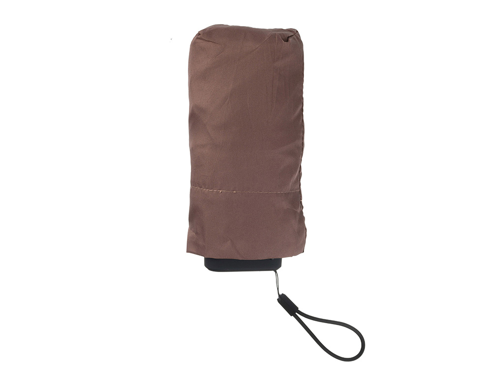 Зонт складной женский TORBER, механика, 5 сложений, коричневый, каркас алюминий, эпонж, пластиковая ручка, диаметр 91 см-7