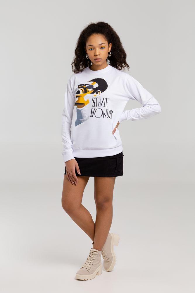 Толстовка «Меламед. Stevie Wonder», белая-7