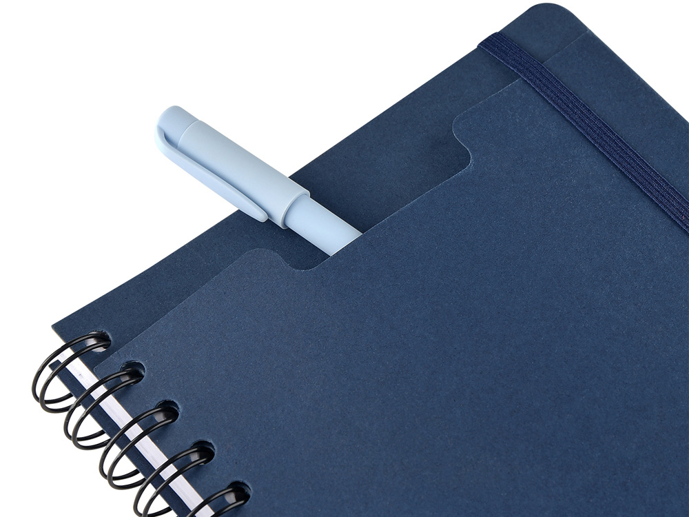 Ежедневник недатированный на гребне А5 Pragmatic, темно-синий-3